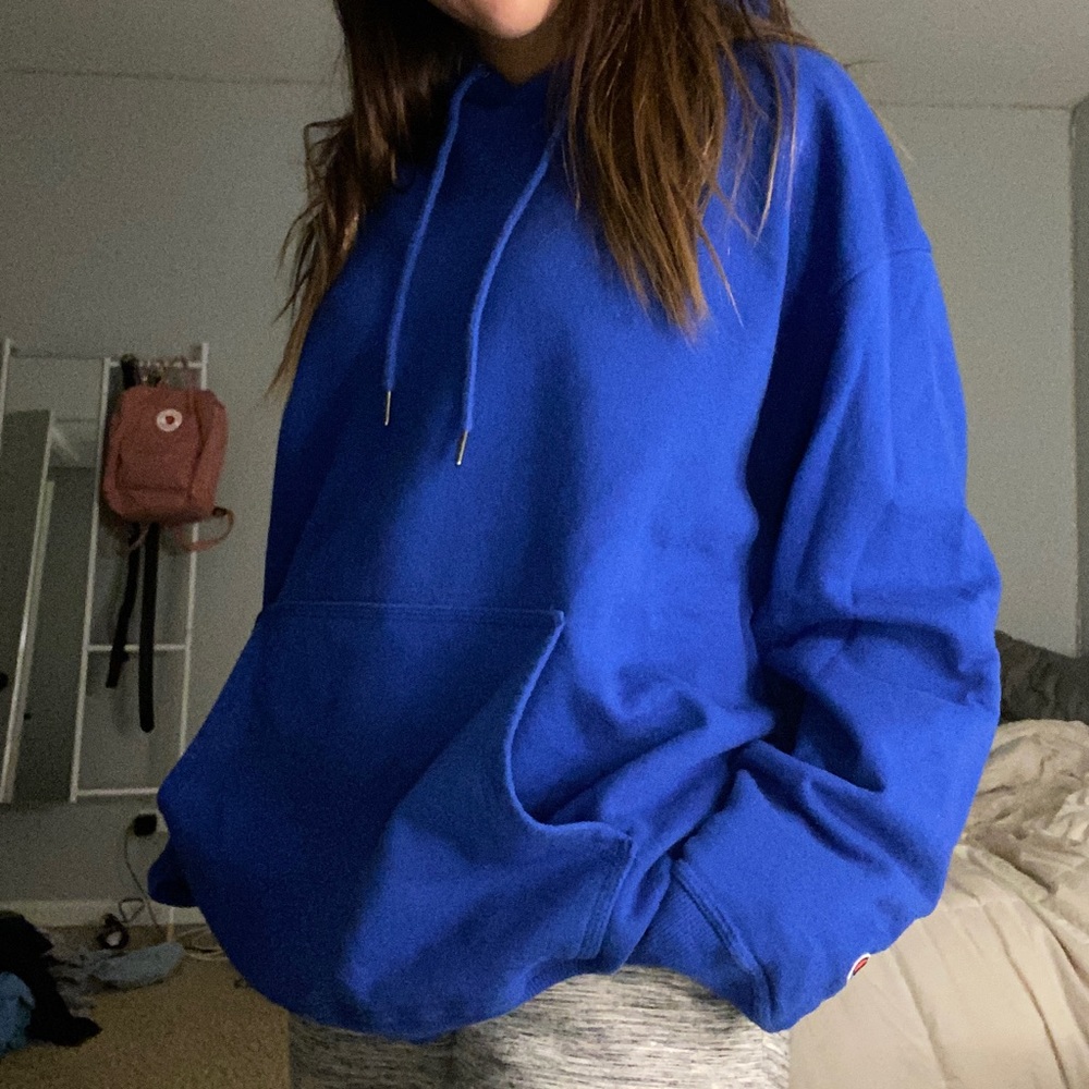 champion blue hoodie